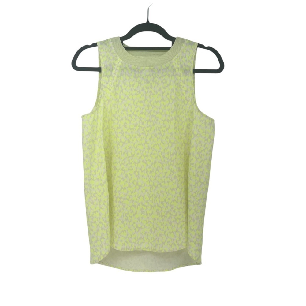 Athleta Zephyr Neon Yellow Leopard Animal Print‎  Tank Size XS